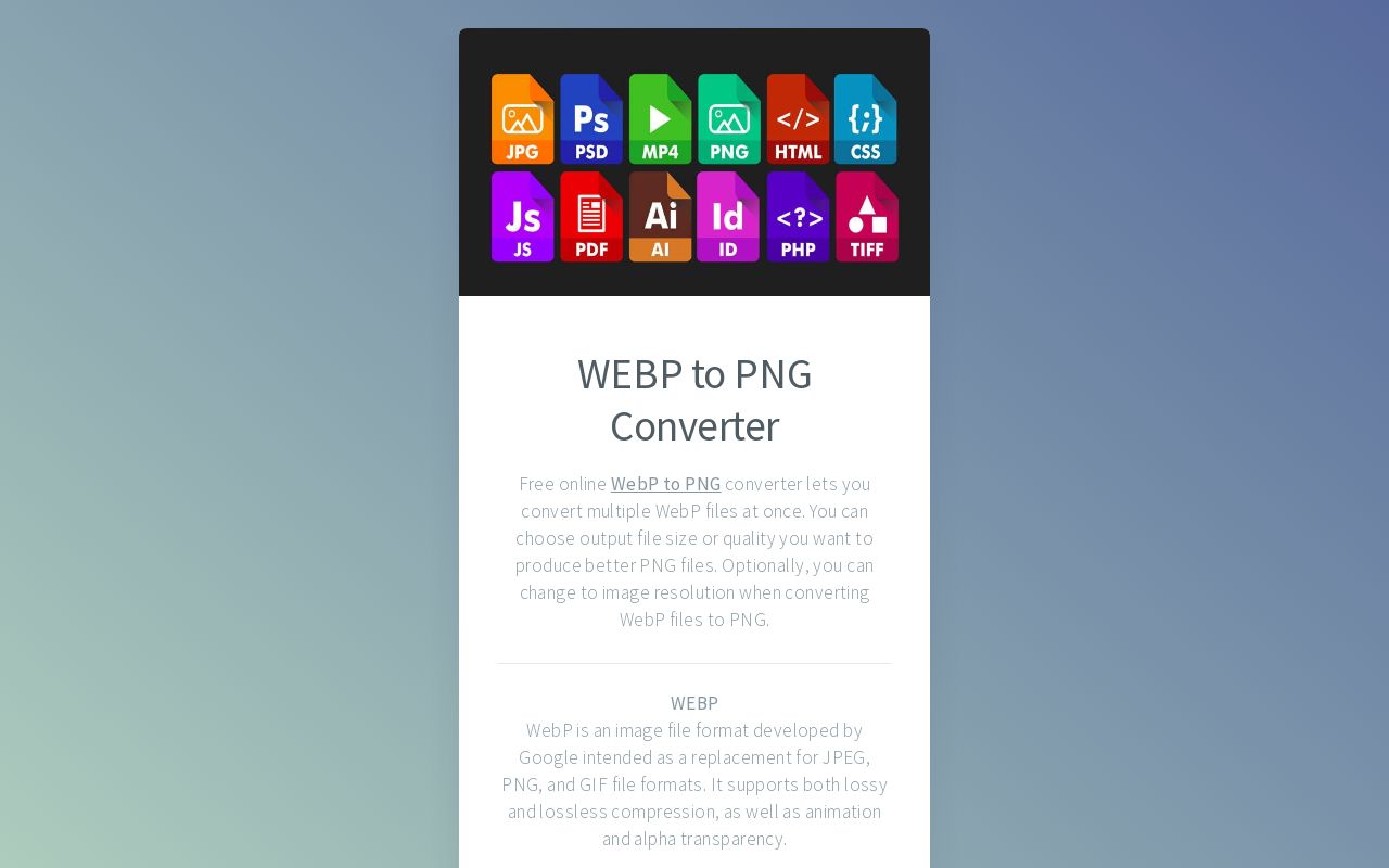 Convert Wepb File WEBP Converter